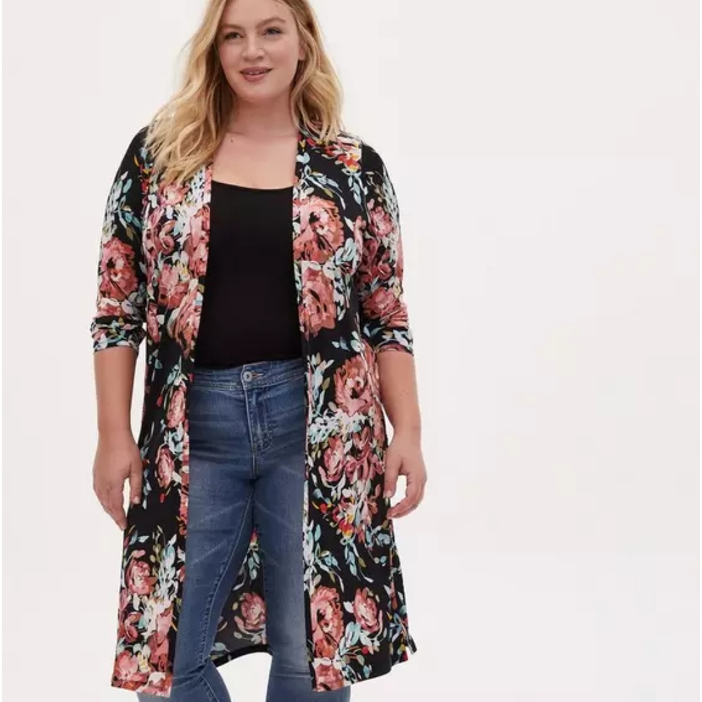 Torrid Multicolor Floral Cardigan